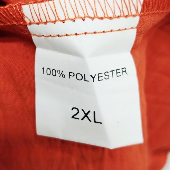 Womens Size 2XL Rust Wide-Leg Pants Crinkle Texture - Picture 2 of 10